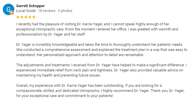 Chiropractic Houston TX Testimonial Garrett S